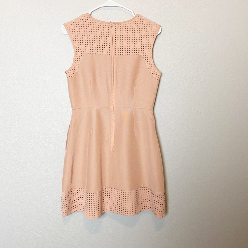 J. Crew Laser Cut A Line Zipper Dress Blush 4 - Picture 6 of 8